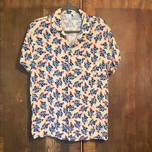 Pabst Blue Ribbon shirt sleeve button down size L
